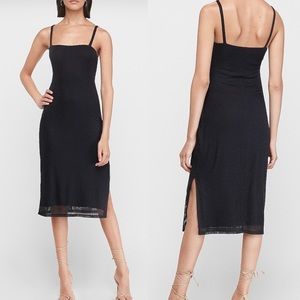 Express Square Neck Ribbed Midi Dress